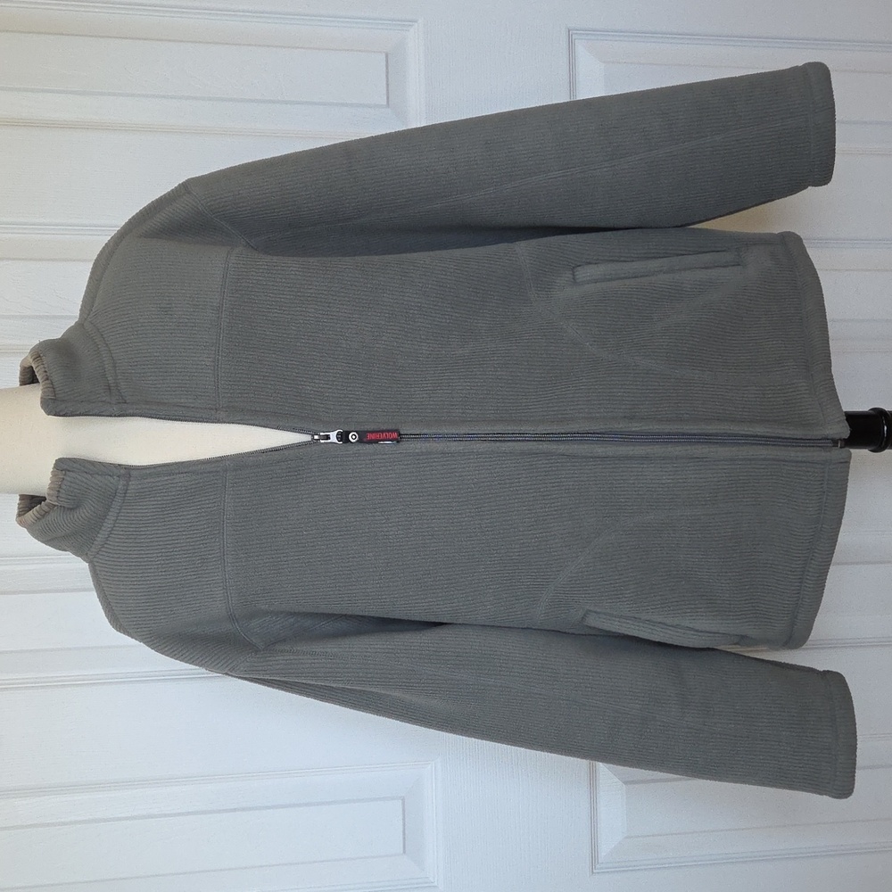 WOLVERINE OVERMAN CORDUROY RIBBED WARM  FLEECE SHERPA LINED COAT GRAY FULL ZIP
